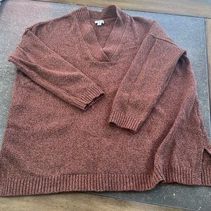 Jill tunic sweater in a mixed rose yarn, plush feel